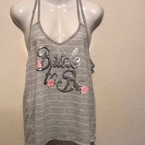 NWOT Love and Cherish Bride to Be Striped Tank